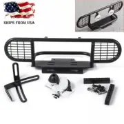 Metal Camel Trophy Front Bumper with Led Light for 1/10 RC Crawler Car D90 Parts