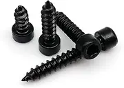 10/50pcs M2 M2.6 M3 M3.5 M4 M5 M6 Black Carbon Steel Hex Hexagon Socket Cap Round Head Self Tapping Wood Screw L=4-50mm (Color : 14mm_M4 10pcs)