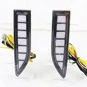2Pcs Car LED Daytime Running Light Fog Lamp DRL Dynamic Yellow Turn Signal Lamp for Nissan X-trail Xtrail 2021 2022