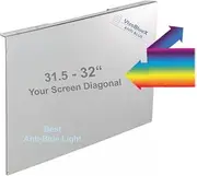 VizoBlueX 31.5 to 32 inch Universal Blue Light Screen Protector for Computer Monitor and TV. Filter & Damage Protection Panel (28.5 x 17.1 inch) Blocking UV for Displays