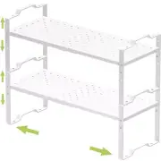 Expandable Shelf for Cabinet Organizer Adjustable Stackable Spice Rack at Kit...