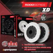 2x DBA Front 5000 XD Fully 2-Piece Silver Hat Disc Rotors for Audi A3 S3 15-17