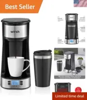 Personal Coffee Maker with 14 oz Mug & Milk Frother - Perfect for Commuters