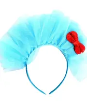 Blue Tulle Bow Thing Headband