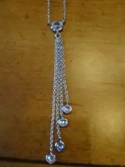 JTV Bella Luce White Diamond Simulant Rhodium over Sterling Necklace 18-20"
