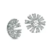 0.2 CT. T.W. Diamond Sunburst Frame Earring Jackets in 14K White Gold