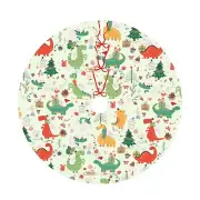 Cute Dragon Christmas Tree Skirt 48 Inches Animal Tree Skirt Xmas Tree Mat Ho...