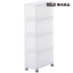 【MUJI 無印良品】PP附輪收納箱/4層