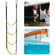 Yacht Side Ladder, 4 Step Boat Rope Ladder, Wakeboard Equipment for Yachts, Kayaks, Jet Skis, 4 ladders