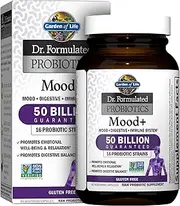 Garden of Life - Dr. Formulated Probiotics Mood+ - Acidophilus Probiotic Promotes Emotional Health, Relaxation, Digestive Balance - Gluten, Dairy, and Soy-Free - 60 Vegetarian Capsules (Shipped Cold)