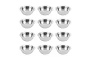 12PK Lemon & Lime High-Quality Durable Stainless Steel Sleek Mixing Bowl 16cm
