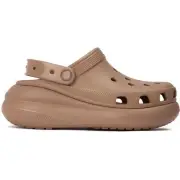 Crocs Womens Classic Crush Platforms Shoes Natural