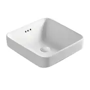 420*420*155mm Poseidon PI4242 Gloss White Ceramic Square Insert Basin