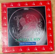 LIBBEY Santa Claus Serving Platter NOEL Clear Glass Etched 13" Original Box 5526