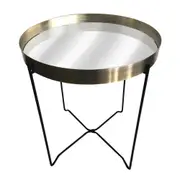Maine & Crawford Arabella 52x45cm Metal Mirror Side Table Home Furniture Bronze