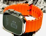 Apple Watch ULTRA 2 49mm Titanium Custom Diamond Polished Orange Ocean Band