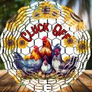 Cluck Off, Wind Spinners 8" Sublimated, High Quality Aluminum (ws77)