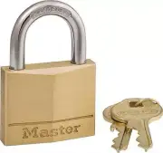 NEW MASTER LOCK 140D SOLID BRASS KEYED PADLOCK 1/4" X 7/8" 6177745