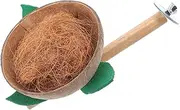 Coconut Shell Bird Perch Stand for Small Birds Natural Stick for Parakeets Canaries and Lovebirds Easy to Install Versatile Bird Cage Accessory for Enhanced Comfort