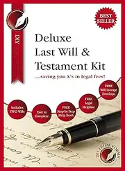 DIY Legal Forms Deluxe Last Will and Testament Kit, 2024-25 Edition. Solicitor Approved. for up to Two People.