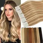 CLEARANCE Tape in Thick-Glue Remy Human Hair Extensions Skin Weft Balayage 200G