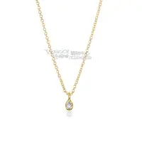 在飛比找Yahoo奇摩購物中心優惠-Tiffany & Co. 0.07克拉水滴鑽石18K金項鍊