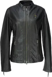 Blauer USA Miller Perforated Ladies Leather Jacket, black, Size XL for Women