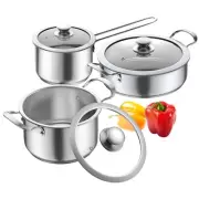 Stainless Steel pots and pans set, 6 Piece Nonstick Kitchen Induction Cookwar...