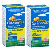 2 x Children's ClaratyneDES Hayfever & Allergy Relief Bublegum Syrup Kids 60 ml