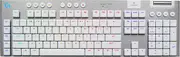 Logitech G915 X LIGHTSPEED Low-Profile Wireless Gaming Keyboard, Double-Shot PBT Keycaps, Fully Programmable Keys, RGB Backlighting, Sleek Aluminum Finishing, GL Brown Tactile Switches - PC/Mac, White