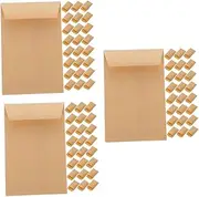 Gatuida 3sets Kraft Paper Envelopes Self-Sealing Post Card Storage Mailing Envelopes Bags Coin Mini Packing Multi-Purpose 50pcs*3
