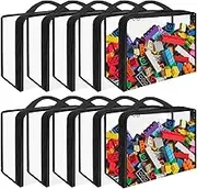 Hlimior 10 Pack Extra Large PVC Toy Storage Bags with Zippered Closure, Portable Toy Organizer for Board Games, Building Blocks, Books