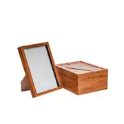 Nicola Spring Acrylic 3D Box Photo Frames - 8" x 12" - Dark Wood - Pack of 5