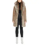 HiSo Gypsie Toscana Trimmed Reversible Shearling Coat