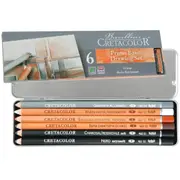 Cretacolor 6pk Artist Primo Basic Sketching Pencils Drawing Tin Set