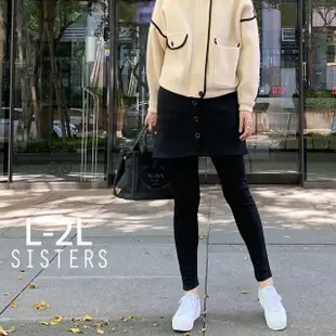 【SISTERS】現貨 MIT抗寒保暖內磨毛短裙假兩件內搭褲 長褲/L-2L(冬新品/刷毛/女長褲/褲裙/台灣製/加大)