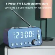 Fm Dab Radio Receiver Gift Alarm Clock Broadcasting Strength Signal U Disk Play