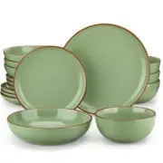vancasso Modern Stoneware Dark Green Dinnerware Set Tableware (Service for 4)