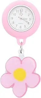 [Gatuida] Pocket Watch Clip on Watch Cover Fob Watch Digital Nurses Watch Digital Watches for Women Lapel Pin Watch Hanging Watch Miss Pearlescent Reel Quartz