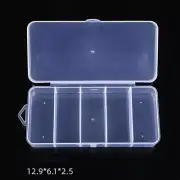 Plastic 5 Compartments Fishing Tackle Box for Fishing Lures Hooks Tools Storage
