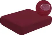 Water Repellent Sofa Couch Cushion Covers Sofa Seat Slipcover Suitable for 1/2/3 Setaer Furniture Protector, Non Slip Small Checks, Wine