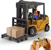 Leopmase Remote Control Forklift,11 Channel Electric Rc Forklift Construction Toys,w/Boxes/Sound and Light Spray, Two Rechargeable Batteries & Charger, Engineering Car Toy Boy Gift