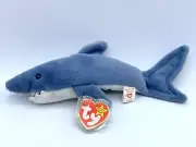 -O TY BEANIE BABY BABIES WITH TAG ANIMAL SHARK FISH CRUNCH 1996