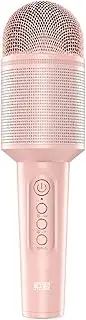 soaiy MC8 Wirel Karaoke Microphone Speaker 2-in-1 Handheld Singing Microphone Portable KTV Player Built-in Sound Card Pink