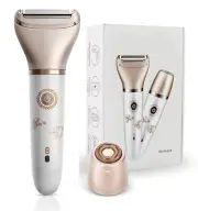 Elegant Rechargeable Electric Lady Shaver with Replaceable Head - Portable Groom