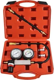 Cylinder Leak Down Tester Kit Professional Dual Pressure Gauges Engine Compress