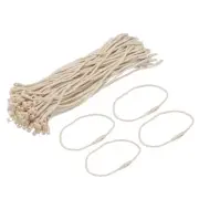 Polyester Rope Hang Tag String Snap Lock 190mm,1.5mm 100 Pcs,Beige