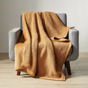 Better Homes & Gardens Caramel Brown Teddy Bear Plush Fleece Throw Blanket