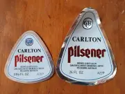 2 Vintage Carlton Pilsener Beer Bottle Lables Unused