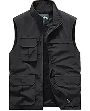 [QtthZZr] Men's Vest Outdoor Multifunctional Gilet Sleeveless Multi-Pocket Jacket Casual Fishing Travel Breathable Waistcoat